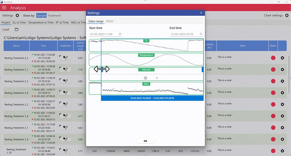 ANALYSIS CHOOSE DATA RANGE