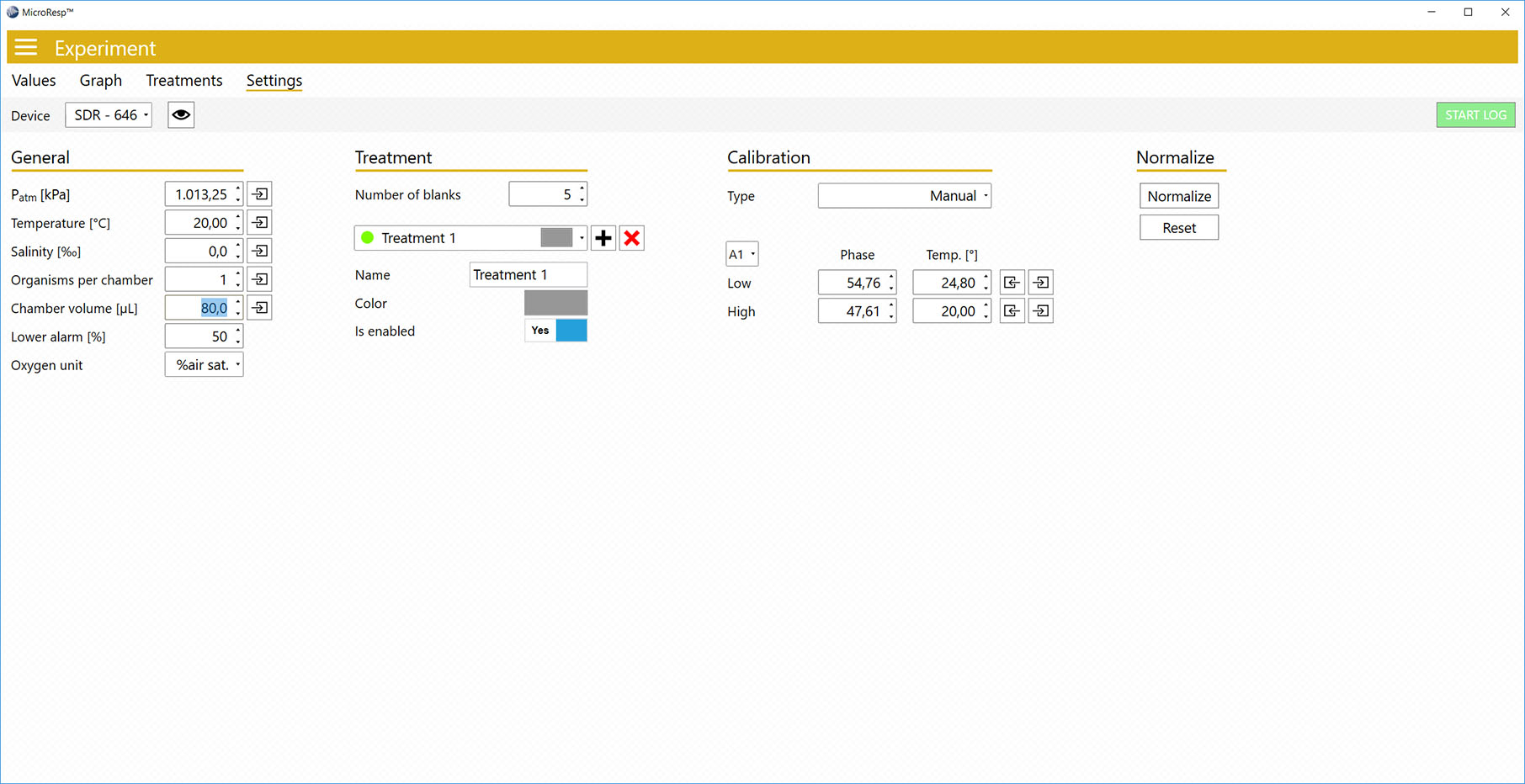 Microresp Settings